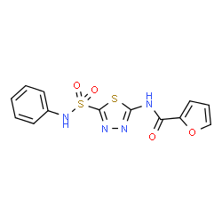 ChemSpider 2D Image | N-[5-(Phenylsulfamoyl)-1,3,4-thiadiazol-2-yl]-2-furamide | C13H10N4O4S2