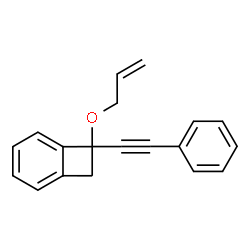 ChemSpider 2D Image | 7-(Allyloxy)-7-(phenylethynyl)bicyclo[4.2.0]octa-1,3,5-triene | C19H16O