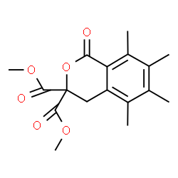 ChemSpider 2D Image | Dimethyl 5,6,7,8-tetramethyl-1-oxo-1,4-dihydro-3H-isochromene-3,3-dicarboxylate | C17H20O6