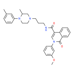 ChemSpider 2D Image | 2-(3-Methoxyphenyl)-N-{3-[3-methyl-4-(3-methylphenyl)-1-piperazinyl]propyl}-1-oxo-1,2-dihydro-4-isoquinolinecarboxamide | C32H36N4O3