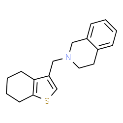 ChemSpider 2D Image | 2-(4,5,6,7-Tetrahydro-1-benzothiophen-3-ylmethyl)-1,2,3,4-tetrahydroisoquinoline | C18H21NS