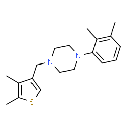 ChemSpider 2D Image | 1-(2,3-Dimethylphenyl)-4-[(4,5-dimethyl-3-thienyl)methyl]piperazine | C19H26N2S