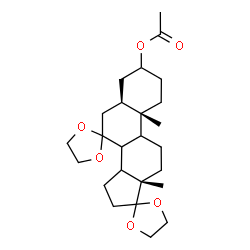 ChemSpider 2D Image | (5'R,10'S,13'S)-10',13'-Dimethyltetradecahydro-2'H-dispiro[1,3-dioxolane-2,17'-cyclopenta[a]phenanthrene-7',2''-[1,3]dioxolan]-3'-yl acetate | C25H38O6
