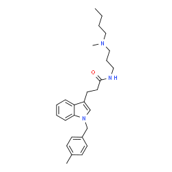 ChemSpider 2D Image | N-{3-[Butyl(methyl)amino]propyl}-3-[1-(4-methylbenzyl)-1H-indol-3-yl]propanamide | C27H37N3O