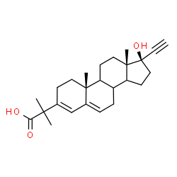 ChemSpider 2D Image | 2-[(8xi,9xi,14xi,17alpha)-17-Hydroxypregna-3,5-dien-20-yn-3-yl]-2-methylpropanoic acid | C25H34O3