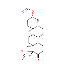 ChemSpider 2D Image | (1S,6aS,8S,10aS,12aS)-1,10a,12a-Trimethyl-2-oxooctadecahydrochrysene-1,8-diyl diacetate | C25H38O5