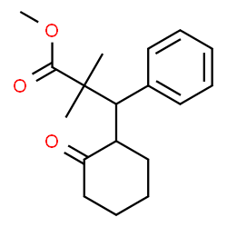 ChemSpider 2D Image | Methyl 2,2-dimethyl-3-(2-oxocyclohexyl)-3-phenylpropanoate | C18H24O3
