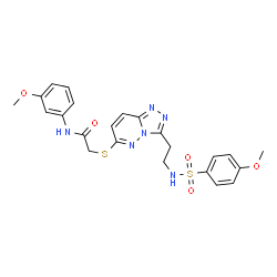 ChemSpider 2D Image | N-(3-Methoxyphenyl)-2-{[3-(2-{[(4-methoxyphenyl)sulfonyl]amino}ethyl)[1,2,4]triazolo[4,3-b]pyridazin-6-yl]sulfanyl}acetamide | C23H24N6O5S2