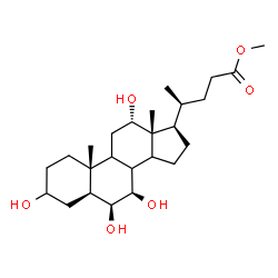 ChemSpider 2D Image | Methyl (5alpha,6beta,7beta,8xi,9xi,12alpha,14xi,20S)-3,6,7,12-tetrahydroxycholan-24-oate | C25H42O6
