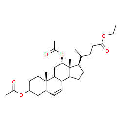 ChemSpider 2D Image | Ethyl (5beta,8xi,9xi,12alpha,14xi,17alpha,20S)-3,12-diacetoxychol-6-en-24-oate | C30H46O6