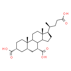 ChemSpider 2D Image | (3alpha,5beta,7alpha,8xi,9xi,14xi,20S)-24-Hydroxy-24-oxocholane-3,7-dicarboxylic acid | C26H40O6