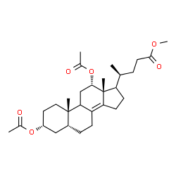 ChemSpider 2D Image | Methyl (3alpha,5beta,9xi,12alpha,17xi,20S)-3,12-diacetoxychol-8(14)-en-24-oate | C29H44O6