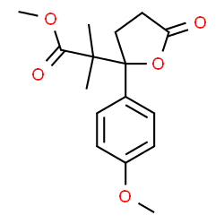 ChemSpider 2D Image | Methyl 2-[2-(4-methoxyphenyl)-5-oxotetrahydro-2-furanyl]-2-methylpropanoate | C16H20O5