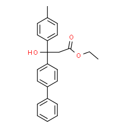 ChemSpider 2D Image | Ethyl 3-(4-biphenylyl)-3-hydroxy-3-(4-methylphenyl)propanoate | C24H24O3