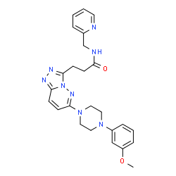 ChemSpider 2D Image | 3-{6-[4-(3-Methoxyphenyl)-1-piperazinyl][1,2,4]triazolo[4,3-b]pyridazin-3-yl}-N-(2-pyridinylmethyl)propanamide | C25H28N8O2
