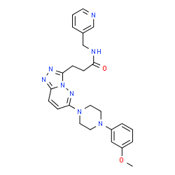ChemSpider 2D Image | 3-{6-[4-(3-Methoxyphenyl)-1-piperazinyl][1,2,4]triazolo[4,3-b]pyridazin-3-yl}-N-(3-pyridinylmethyl)propanamide | C25H28N8O2
