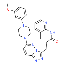 ChemSpider 2D Image | 3-{6-[4-(3-Methoxyphenyl)-1-piperazinyl][1,2,4]triazolo[4,3-b]pyridazin-3-yl}-N-(3-methyl-2-pyridinyl)propanamide | C25H28N8O2