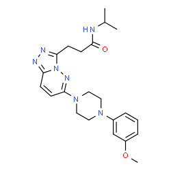 ChemSpider 2D Image | N-Isopropyl-3-{6-[4-(3-methoxyphenyl)-1-piperazinyl][1,2,4]triazolo[4,3-b]pyridazin-3-yl}propanamide | C22H29N7O2
