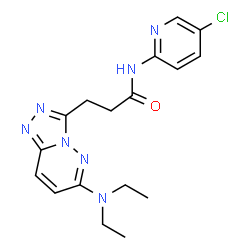 ChemSpider 2D Image | N-(5-Chloro-2-pyridinyl)-3-[6-(diethylamino)[1,2,4]triazolo[4,3-b]pyridazin-3-yl]propanamide | C17H20ClN7O