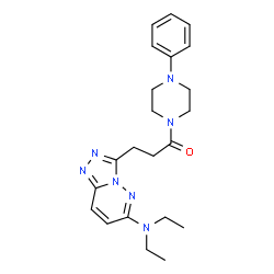 ChemSpider 2D Image | 3-[6-(Diethylamino)[1,2,4]triazolo[4,3-b]pyridazin-3-yl]-1-(4-phenyl-1-piperazinyl)-1-propanone | C22H29N7O