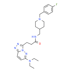 ChemSpider 2D Image | 3-[6-(Diethylamino)[1,2,4]triazolo[4,3-b]pyridazin-3-yl]-N-{[1-(4-fluorobenzyl)-4-piperidinyl]methyl}propanamide | C25H34FN7O