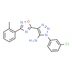 ChemSpider 2D Image | 1-(3-Chlorophenyl)-4-[3-(2-methylphenyl)-1,2,4-oxadiazol-5-yl]-1H-1,2,3-triazol-5-amine | C17H13ClN6O