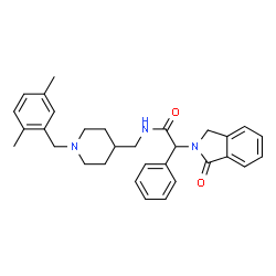 ChemSpider 2D Image | N-{[1-(2,5-Dimethylbenzyl)-4-piperidinyl]methyl}-2-(1-oxo-1,3-dihydro-2H-isoindol-2-yl)-2-phenylacetamide | C31H35N3O2