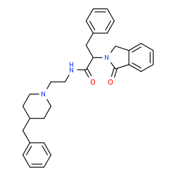 ChemSpider 2D Image | N-[2-(4-Benzyl-1-piperidinyl)ethyl]-2-(1-oxo-1,3-dihydro-2H-isoindol-2-yl)-3-phenylpropanamide | C31H35N3O2