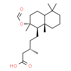 ChemSpider 2D Image | (3S)-5-[(1R,2R,8aS)-2-(Formyloxy)-2,5,5,8a-tetramethyldecahydro-1-naphthalenyl]-3-methylpentanoic acid | C21H36O4