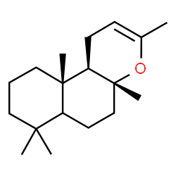 ChemSpider 2D Image | (4aR,10aS,10bR)-3,4a,7,7,10a-Pentamethyl-4a,5,6,6a,7,8,9,10,10a,10b-decahydro-1H-benzo[f]chromene | C18H30O