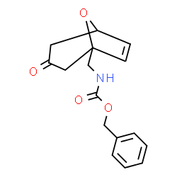 ChemSpider 2D Image | Benzyl [(3-oxo-8-oxabicyclo[3.2.1]oct-6-en-1-yl)methyl]carbamate | C16H17NO4