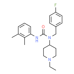 ChemSpider 2D Image | 3-(2,3-Dimethylphenyl)-1-(1-ethyl-4-piperidinyl)-1-(4-fluorobenzyl)urea | C23H30FN3O