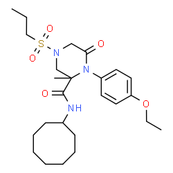 ChemSpider 2D Image | N-Cyclooctyl-1-(4-ethoxyphenyl)-2-methyl-6-oxo-4-(propylsulfonyl)-2-piperazinecarboxamide | C25H39N3O5S