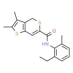 ChemSpider 2D Image | N-(2-Ethyl-6-methylphenyl)-2,3-dimethyl-4H-thieno[3,2-c]thiopyran-6-carboxamide | C19H21NOS2