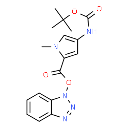 ChemSpider 2D Image | tert-Butyl {5-[(1H-benzotriazol-1-yloxy)carbonyl]-1-methyl-1H-pyrrol-3-yl}carbamate | C17H19N5O4