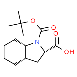 ChemSpider 2D Image | (2S,3aS,7aS)-1-{[(2-Methyl-2-propanyl)oxy]carbonyl}octahydro-1H-indole-2-carboxylic acid | C14H23NO4
