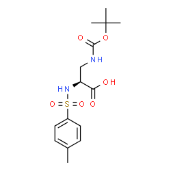 ChemSpider 2D Image | N-[(4-Methylphenyl)sulfonyl]-3-({[(2-methyl-2-propanyl)oxy]carbonyl}amino)-L-alanine | C15H22N2O6S