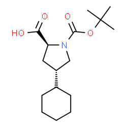 ChemSpider 2D Image | (4S)-4-Cyclohexyl-1-{[(2-methyl-2-propanyl)oxy]carbonyl}-L-proline | C16H27NO4