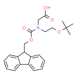 ChemSpider 2D Image | N-[(9H-Fluoren-9-ylmethoxy)carbonyl]-N-{2-[(2-methyl-2-propanyl)oxy]ethyl}glycine | C23H27NO5