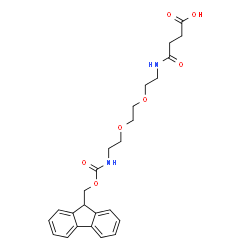 ChemSpider 2D Image | 1-(9H-Fluoren-9-yl)-3,14-dioxo-2,7,10-trioxa-4,13-diazaheptadecan-17-oic acid | C25H30N2O7