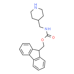 ChemSpider 2D Image | 9H-Fluoren-9-ylmethyl (4-piperidinylmethyl)carbamate | C21H24N2O2