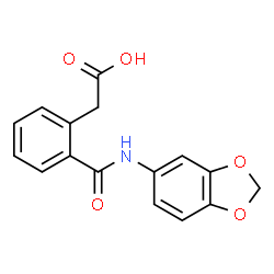 ChemSpider 2D Image | [2-(1,3-Benzodioxol-5-ylcarbamoyl)phenyl]acetic acid | C16H13NO5