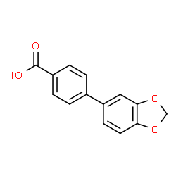 ChemSpider 2D Image | 4-(1,3-Benzodioxol-5-yl)benzoic acid | C14H10O4