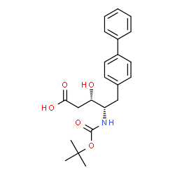 ChemSpider 2D Image | 5-Biphenyl-4-yl-4-[(tert-butoxycarbonyl)amino]-2,4,5-trideoxy-L-threo-pentonic acid | C22H27NO5