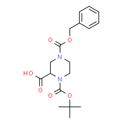 ChemSpider 2D Image | 1-Boc-4-cbz-piperazine-2-carboxylic acid | C18H24N2O6
