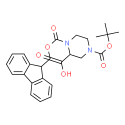 ChemSpider 2D Image | N-4-Boc-N-1-Fmoc-2-piperazine carboxylic acid | C25H28N2O6