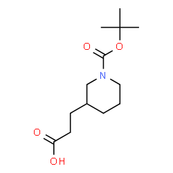 ChemSpider 2D Image | 1-Boc-Piperidin-3-Ylpropionic Acid | C13H23NO4