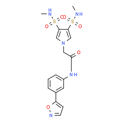 ChemSpider 2D Image | 2-[3,4-Bis(methylsulfamoyl)-1H-pyrrol-1-yl]-N-[3-(1,2-oxazol-5-yl)phenyl]acetamide | C17H19N5O6S2
