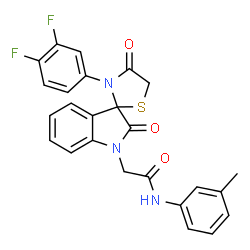 ChemSpider 2D Image | 2-[3'-(3,4-Difluorophenyl)-2,4'-dioxospiro[indole-3,2'-[1,3]thiazolidin]-1(2H)-yl]-N-(3-methylphenyl)acetamide | C25H19F2N3O3S