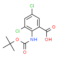 ChemSpider 2D Image | 2-tert-Butoxycarbonylamino-3,5-dichlorobenzoicacid | C12H13Cl2NO4